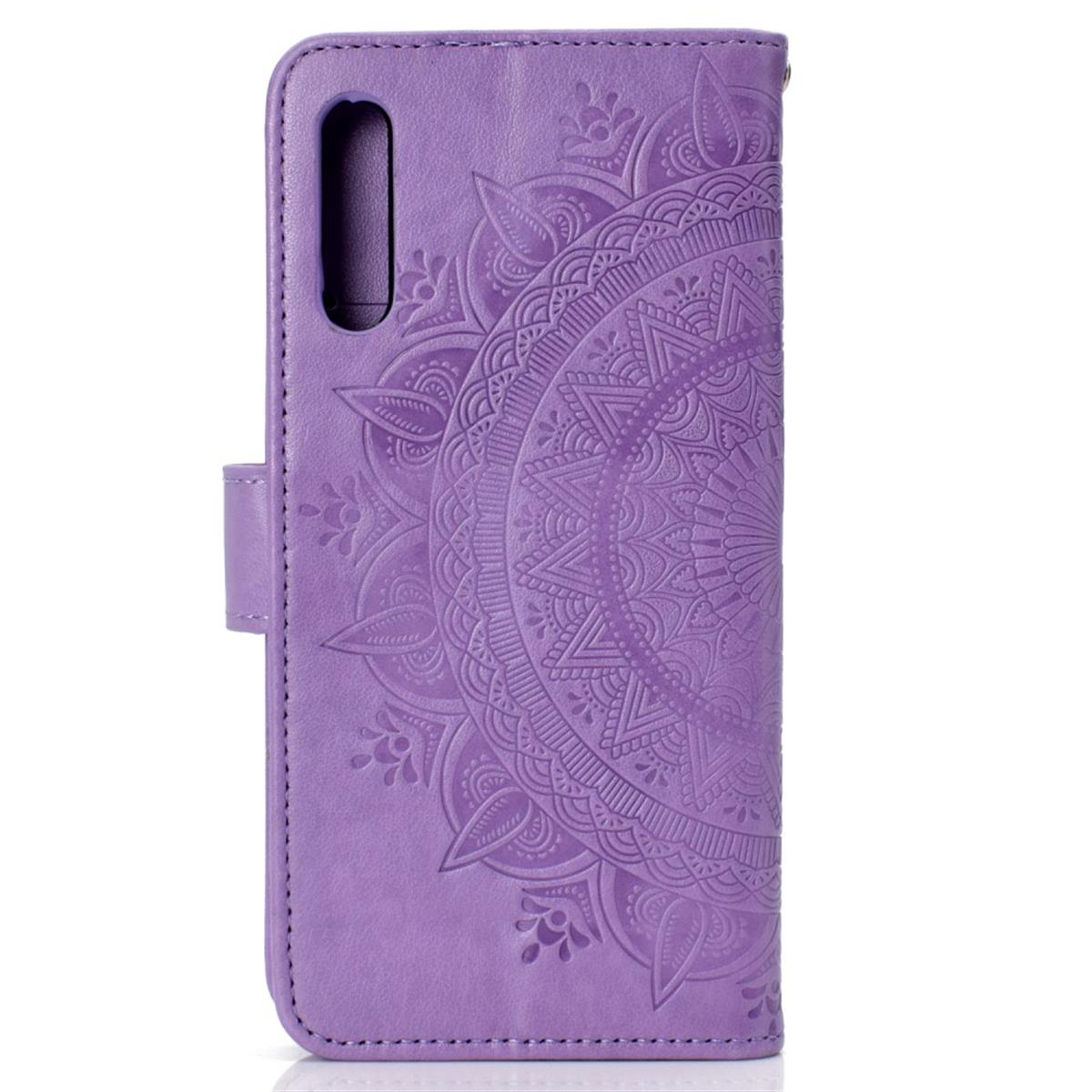 Hülle für Samsung Galaxy A50/A30s Handyhülle Flip Case Schutzhülle Cover Etui Mandala Lila
