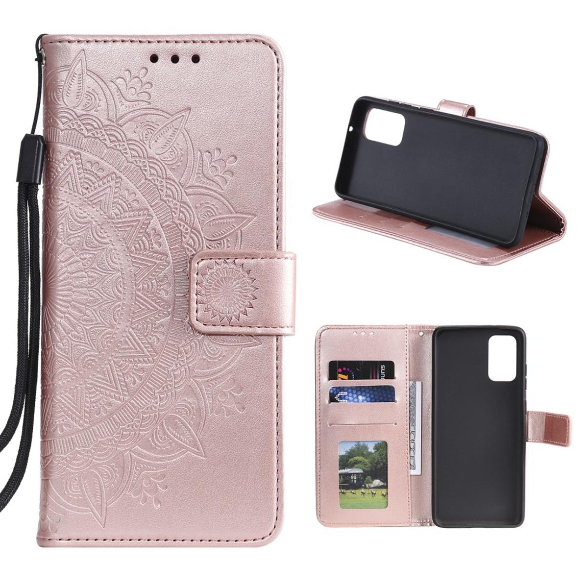 Hülle für Samsung Galaxy M31s Handyhülle Flip Case Cover Schutzhülle Etui Mandala Rosegold