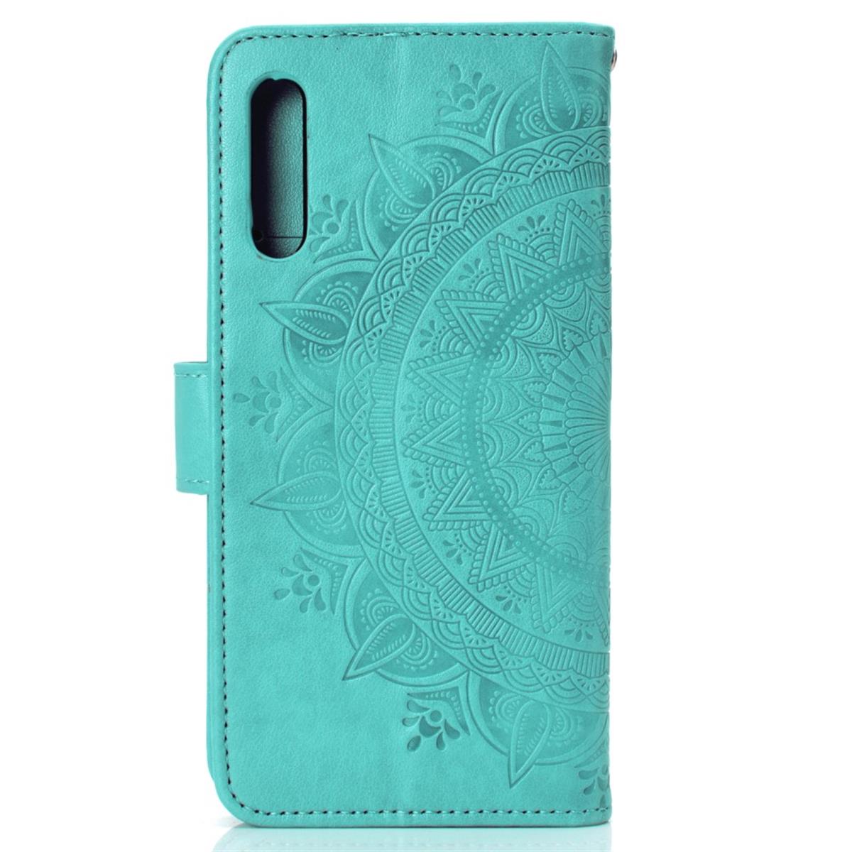 Hülle für Samsung Galaxy A50/A30s Handyhülle Flip Case Schutzhülle Cover Etui Mandala Grün