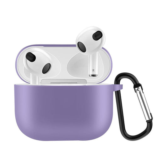 Hülle für Apple AirPods 3 Silikon Case Cover Etui Bumper Schutzhülle Lila