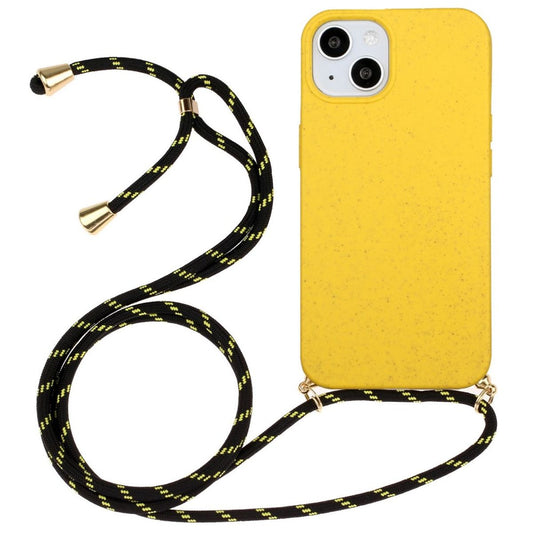Hülle für Apple iPhone 14 Handyhülle Silikon Case Handykette Cover Band Gelb
