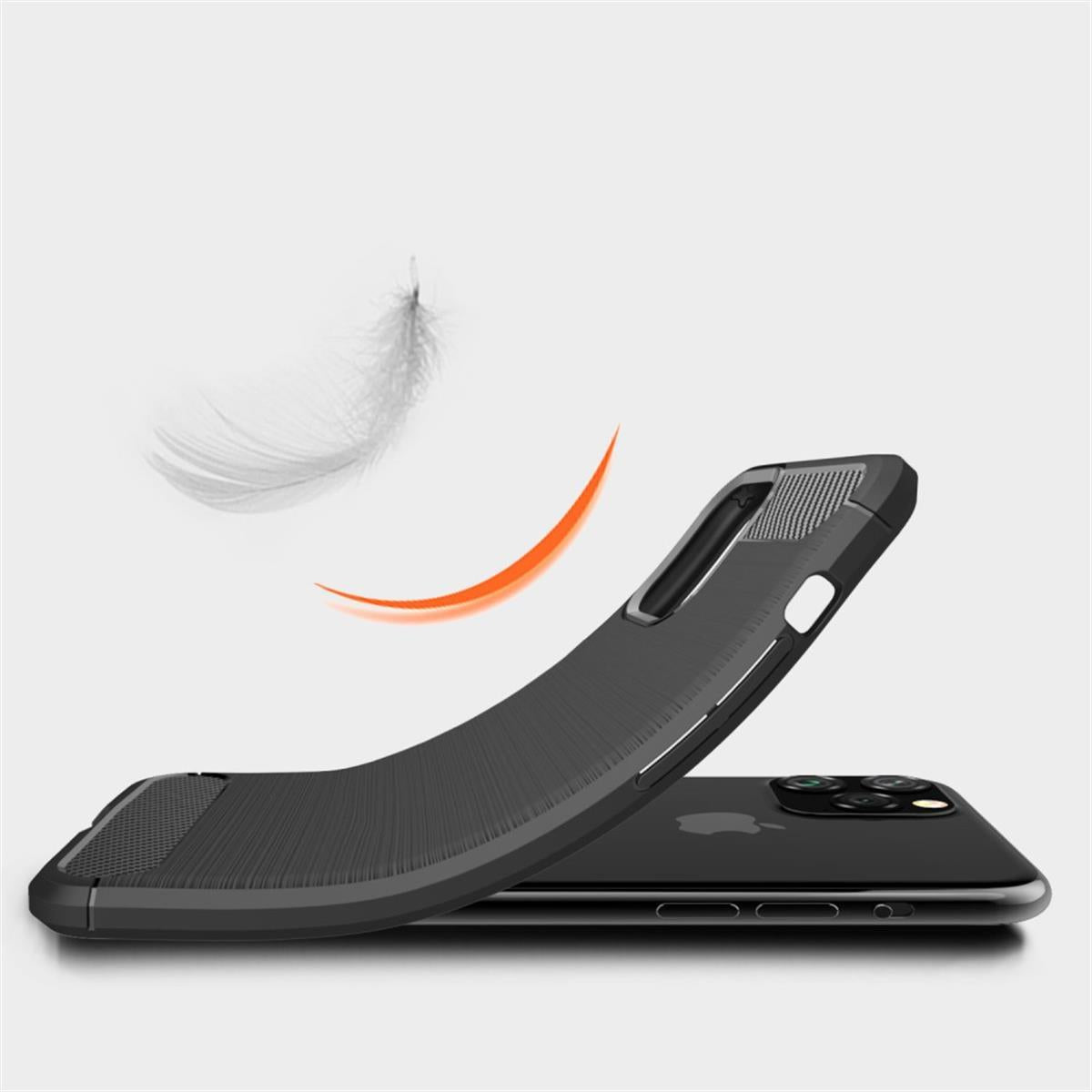 Hülle für Apple iPhone 11 [6,1 Zoll] Handyhülle Silikon Cover Schutzhülle Carbon