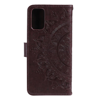 Hülle für Samsung Galaxy A02s Handy Tasche Flip Case Cover Etui Mandala Braun