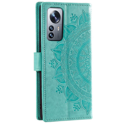 Hülle für Xiaomi 12 Pro Handyhülle Flip Case Cover Tasche Etui Mandala Grün