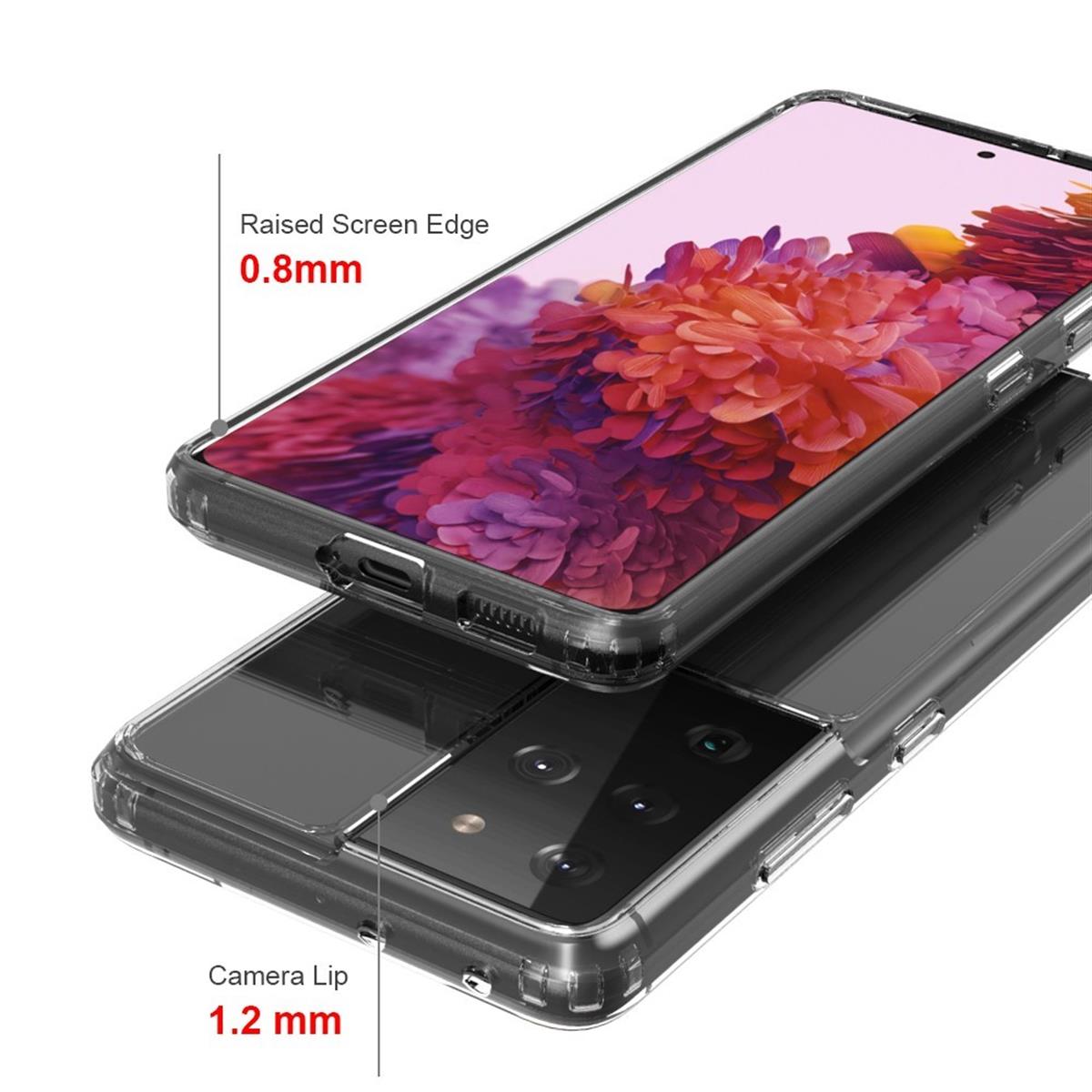 Hülle für Samsung Galaxy S21 Handyhülle Hybrid Silikon Case Bumper Tasche Cover Klar