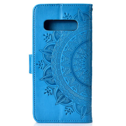 Hülle für Samsung Galaxy S10 Handyhülle Flip Case Cover Handytasche Mandala Blau