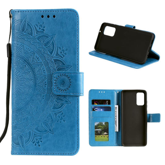 Hülle für Samsung Galaxy M31s Handyhülle Flip Case Cover Schutzhülle Tasche Mandala Blau