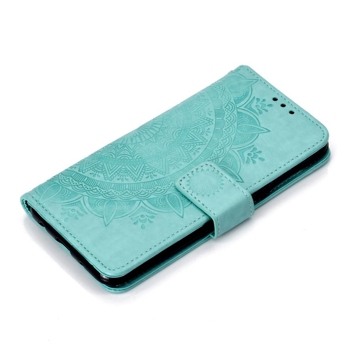 Hülle für Samsung Galaxy A10 Handyhülle Schutz Tasche Flip Case Etui Cover Mandala Grün