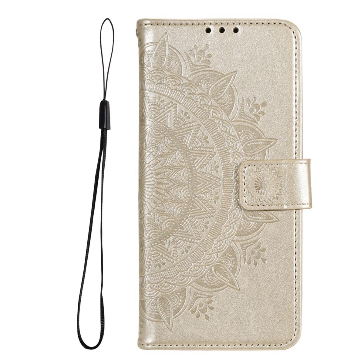 Hülle für Google Pixel 6 Handyhülle Tasche Flip Case Cover Etui Mandala Gold