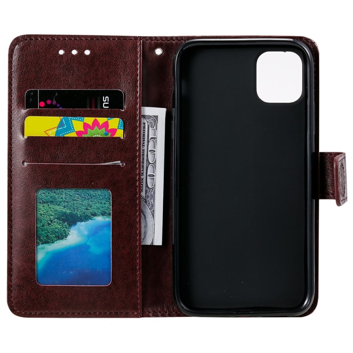 Hülle für Samsung Galaxy A03 Handyhülle Flip Case Cover Etui Mandala Braun