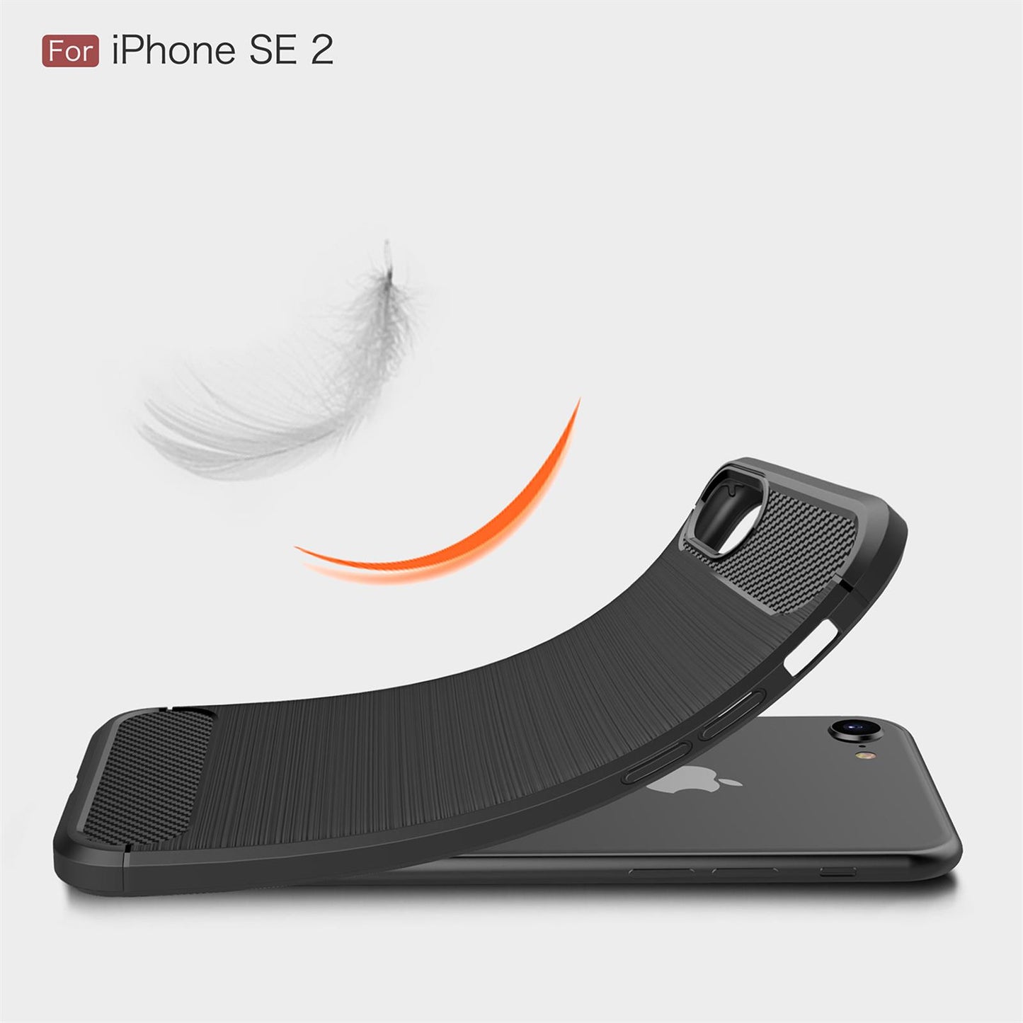 Hülle für Apple iPhone SE 2020 / 2022 Handyhülle Silikon Cover Case Carbonfarben