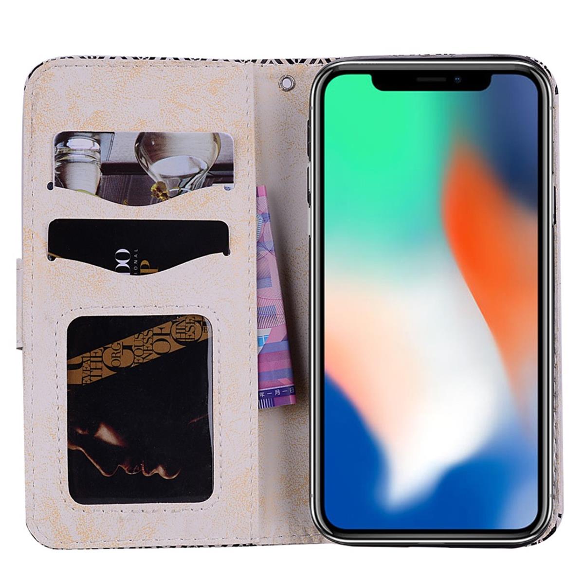 Hülle für Apple iPhone Xs Max Handyhülle Flip Case Cover Schutzhülle Mandala Weiß