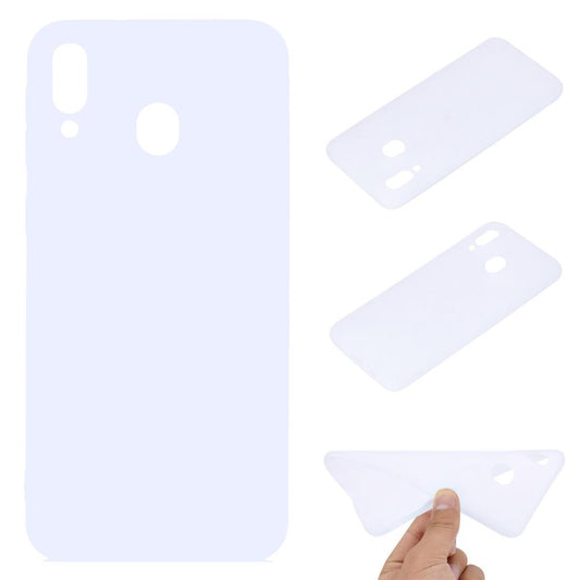 Hülle für Samsung Galaxy A30 Handyhülle Silikon Case Schutzhülle Cover matt Weiß