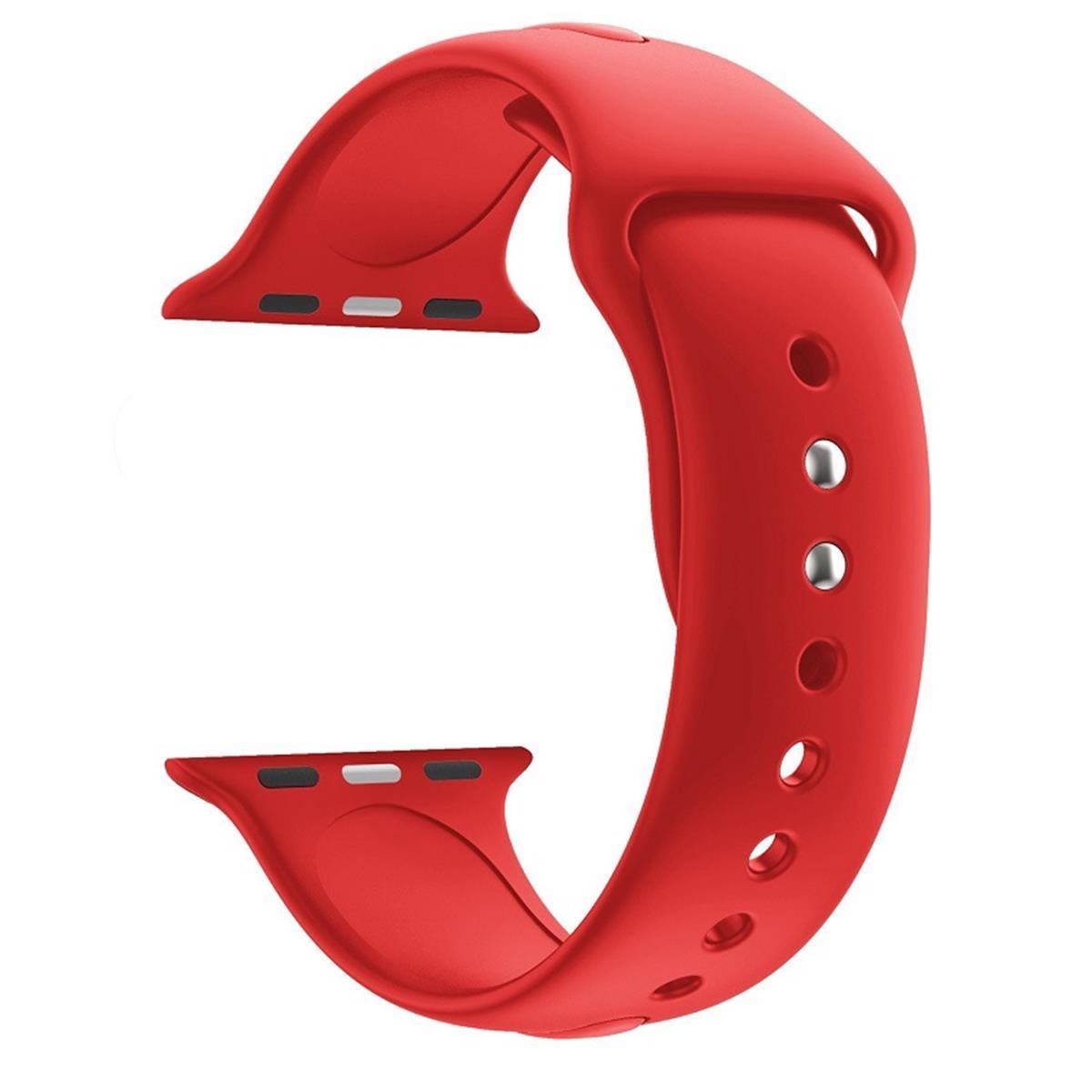 Sportarmband für Apple Watch 41/40/38mm Silikon Armband Series 8/7/6/SE/5/4 Rot