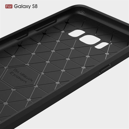Hülle für Samsung Galaxy S8 Handyhülle Silikon Case Cover Bumper Carbon Farben Schwarz