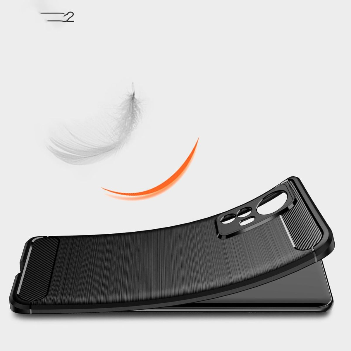 Hülle für Xiaomi 12/12X Handyhülle Silikon Case Handy Cover Carbonfarben