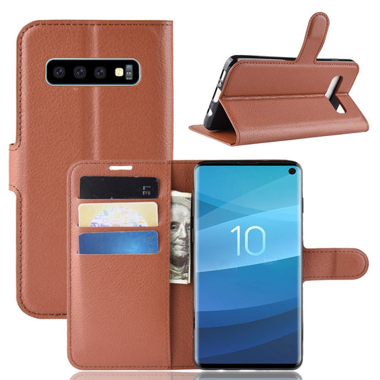 Hülle für Samsung Galaxy S10 Handyhülle Flip Case Schutzhülle Cover Braun