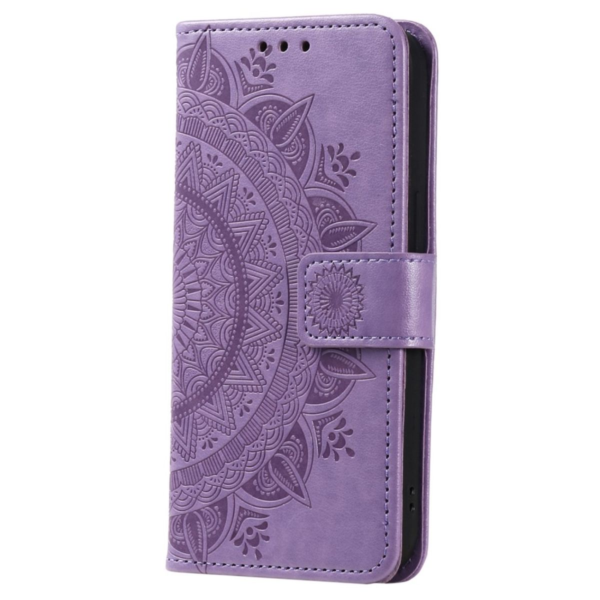 Hülle für Samsung Galaxy A14 4G/5G Handyhülle Flip Case Cover Etui Mandala Lila