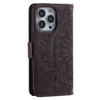 Hülle für Apple iPhone 14 Pro Max Handyhülle Flip Case Schutzhülle Mandala Braun