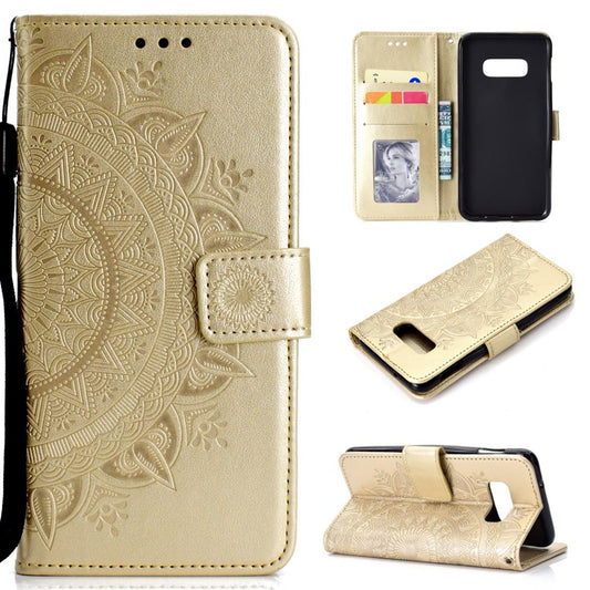 Hülle für Samsung Galaxy S10e Handyhülle Flip Case Schutzhülle Mandala Gold
