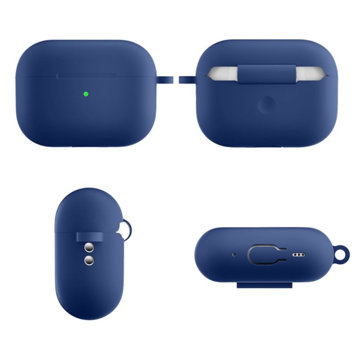 Hülle für Apple AirPods Pro 2 Silikon Case Cover Bumper Schutzhülle Dunkelblau