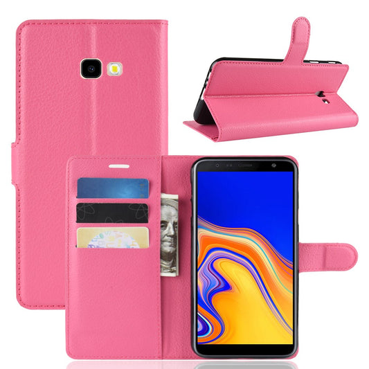 Hülle für Samsung Galaxy J4 Plus (+) Handyhülle Flip Cover Case Klapptasche Rosa