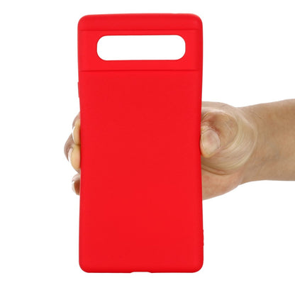 Hülle für Google Pixel 6 Handy Silikon Case Cover Bumper Schutzhülle Matt Rot