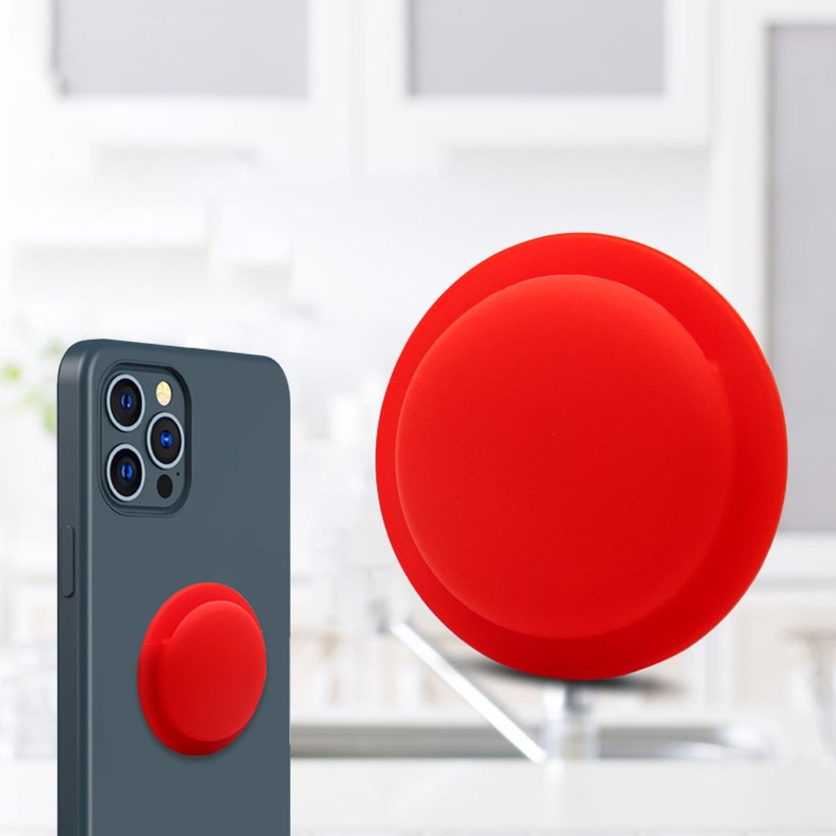 2er Pack - Silikonhülle für Apple AirTags 2021 - Cover selbstklebend - Case Rot