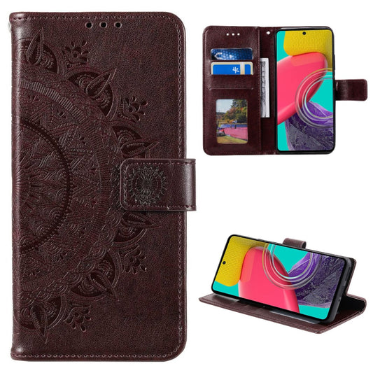 Hülle für Samsung Galaxy M33 5G Handyhülle Flip Case Cover Etui Mandala Braun