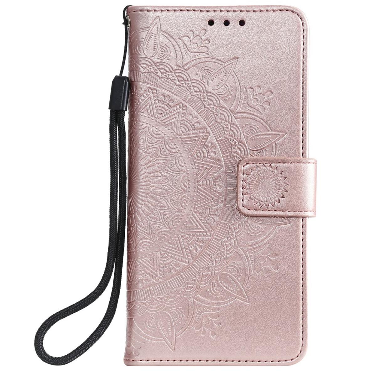Hülle für Samsung Galaxy A02s Handy Flip Case Cover Schutzhülle Mandala Rosegold