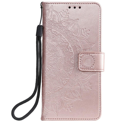 Hülle für Samsung Galaxy A02s Handy Flip Case Cover Schutzhülle Mandala Rosegold