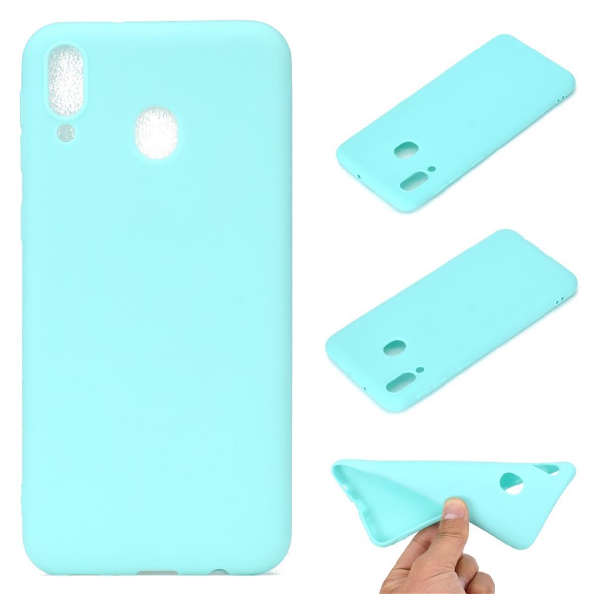 Hülle für Samsung Galaxy M20 Handyhülle Silikon Case Cover Handytasche matt Grün