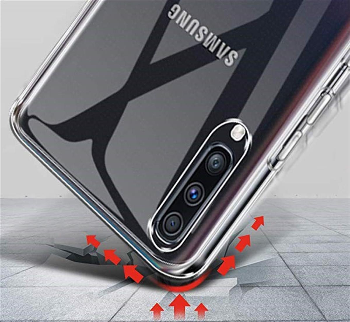 Hülle für Samsung Galaxy A70 Handyhülle Silikon Cover Schutzhülle transparent