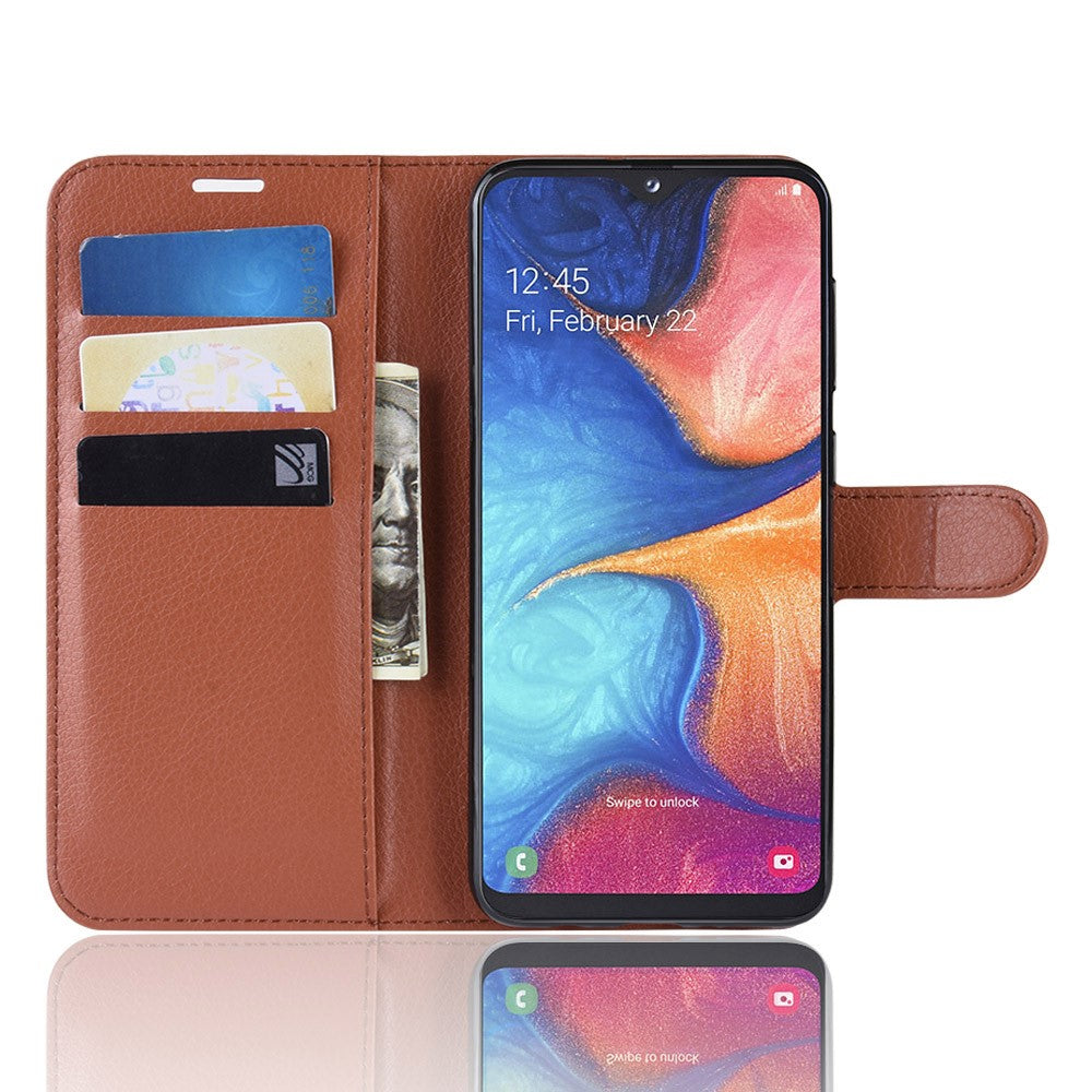 Hülle für Samsung Galaxy A20e Handyhülle Schutz Tasche Flip Case Schutzhülle Cover Braun