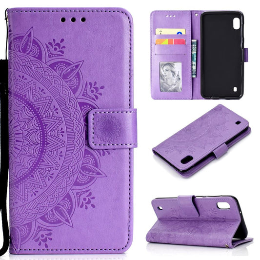 Hülle für Samsung Galaxy A10 Handyhülle Schutz Tasche Flip Case Etui Cover Mandala Lila