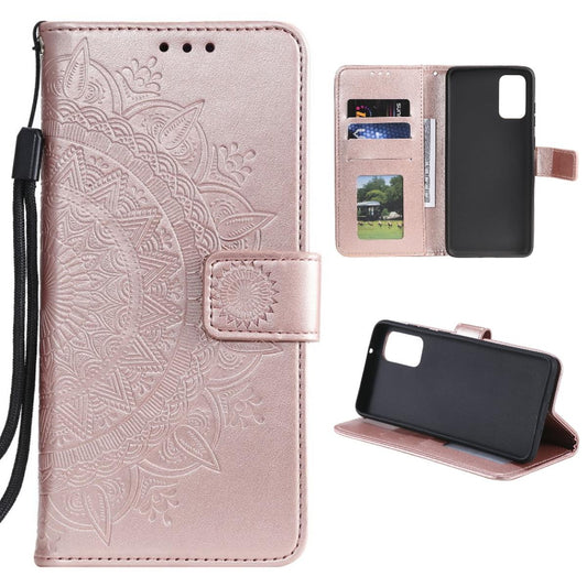 Hülle für Samsung Galaxy A02s Handy Flip Case Cover Schutzhülle Mandala Rosegold