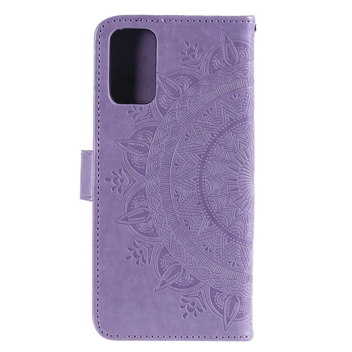 Hülle für Samsung Galaxy A02s Handy Tasche Flip Case Cover Etui Mandala Lila