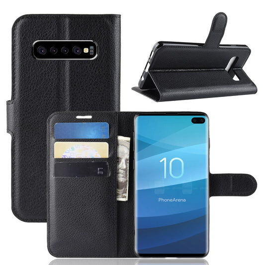 Hülle für Samsung Galaxy S10+ (Plus) Handyhülle Flip Case Cover Bumper Schwarz