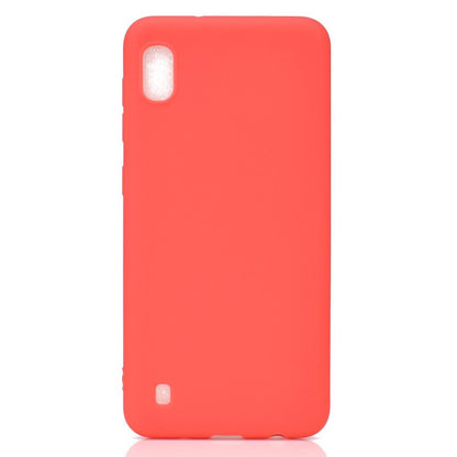 Hülle für Samsung Galaxy A10 Silikon Cover Bumper Schutzhülle Case matt rot