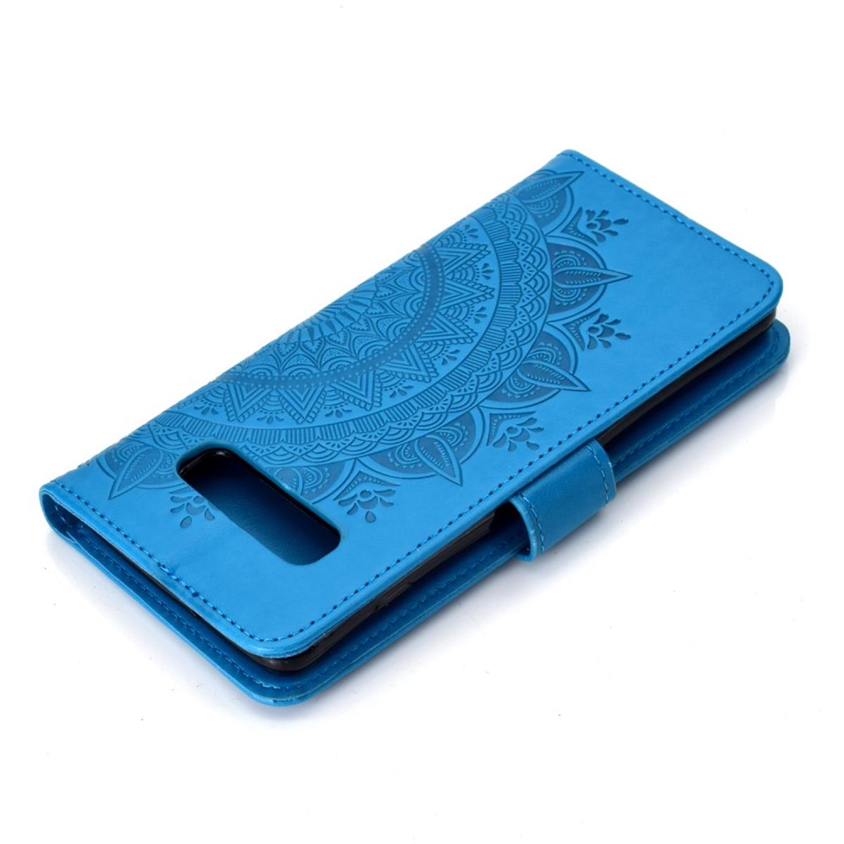Hülle für Samsung Galaxy S10+ (Plus) Handyhülle Case Schutzhülle Mandala Blau