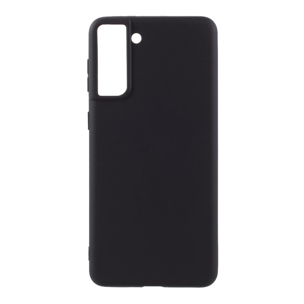Hülle für Samsung Galaxy S21+ (Plus) Handyhülle Silikon Case Cover Bumper Matt Schwarz