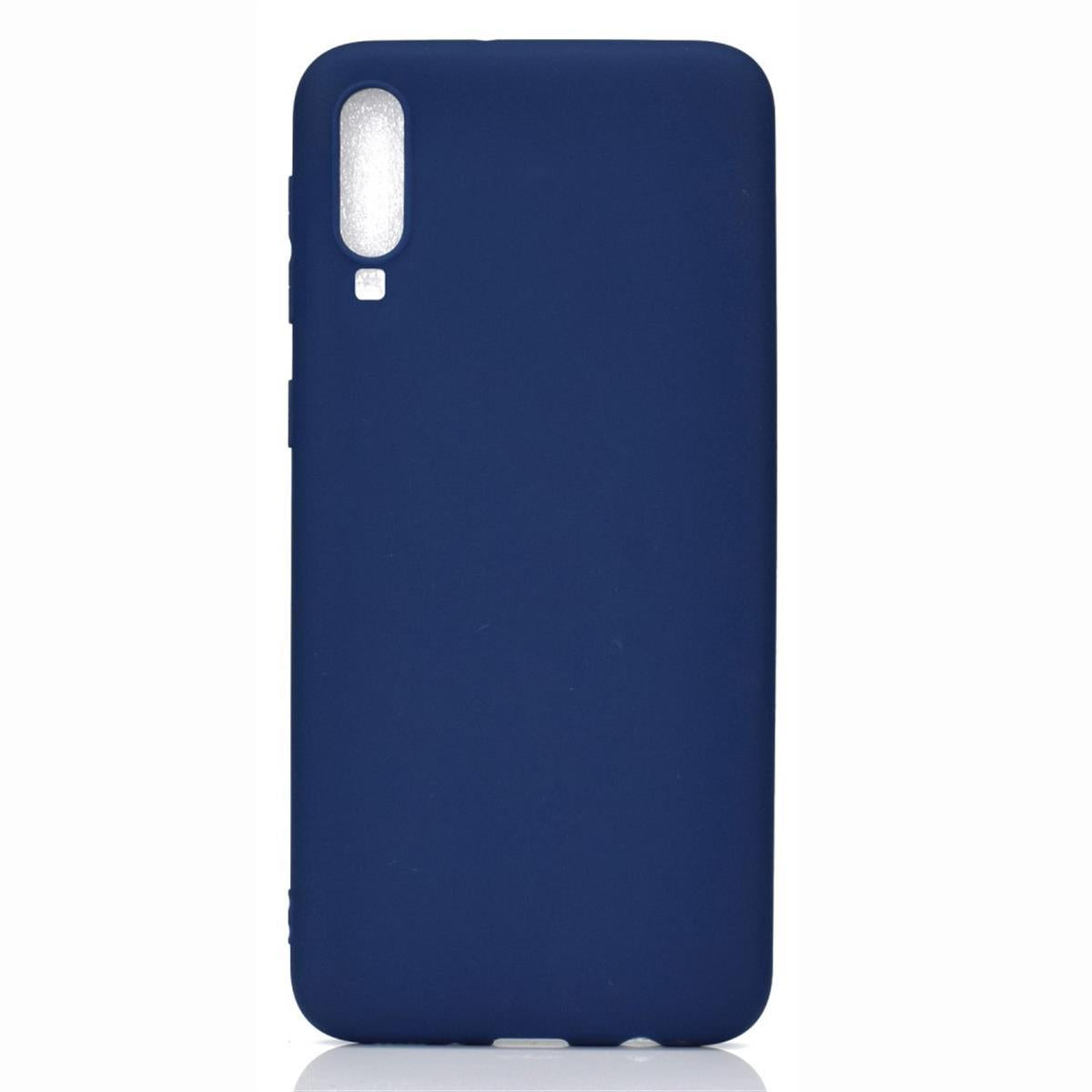 Hülle für Samsung Galaxy A70 Handyhülle Silikon Case Schutzhülle Cover matt Blau