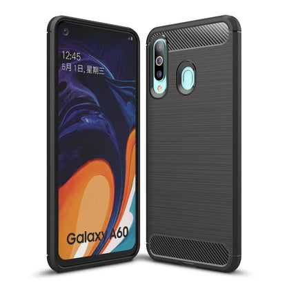 Hülle für Samsung Galaxy A60 Handyhülle Schutzhülle Silikon Case Carbonfarben