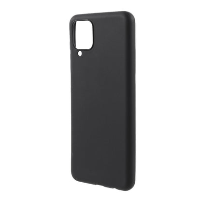 Hülle für Samsung Galaxy A12/M12 Handy Silikon Case Cover Bumper Matt Schwarz