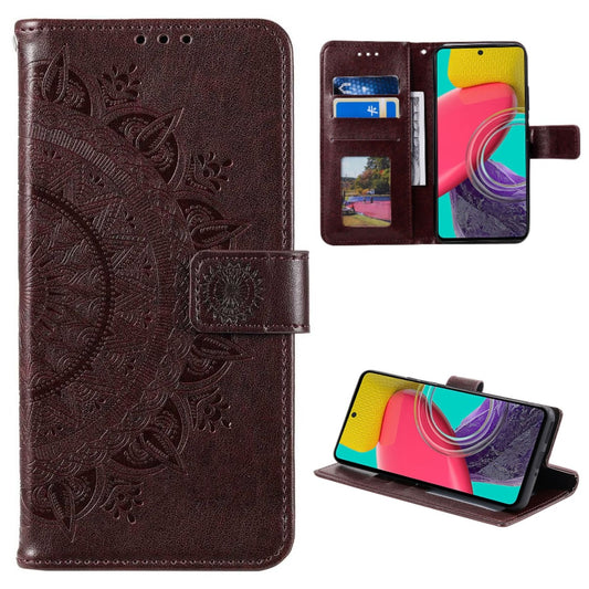Hülle für Samsung Galaxy M53 5G Handyhülle Flip Case Cover Etui Mandala Braun