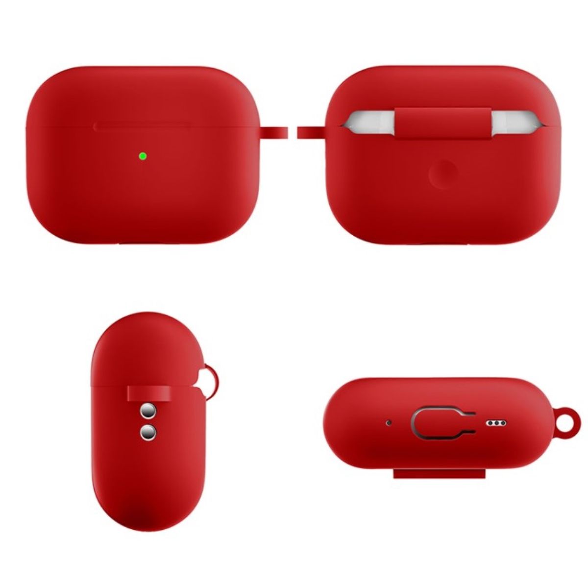 Hülle für Apple AirPods Pro 2 Silikon Case Cover Etui Bumper Schutzhülle Rot