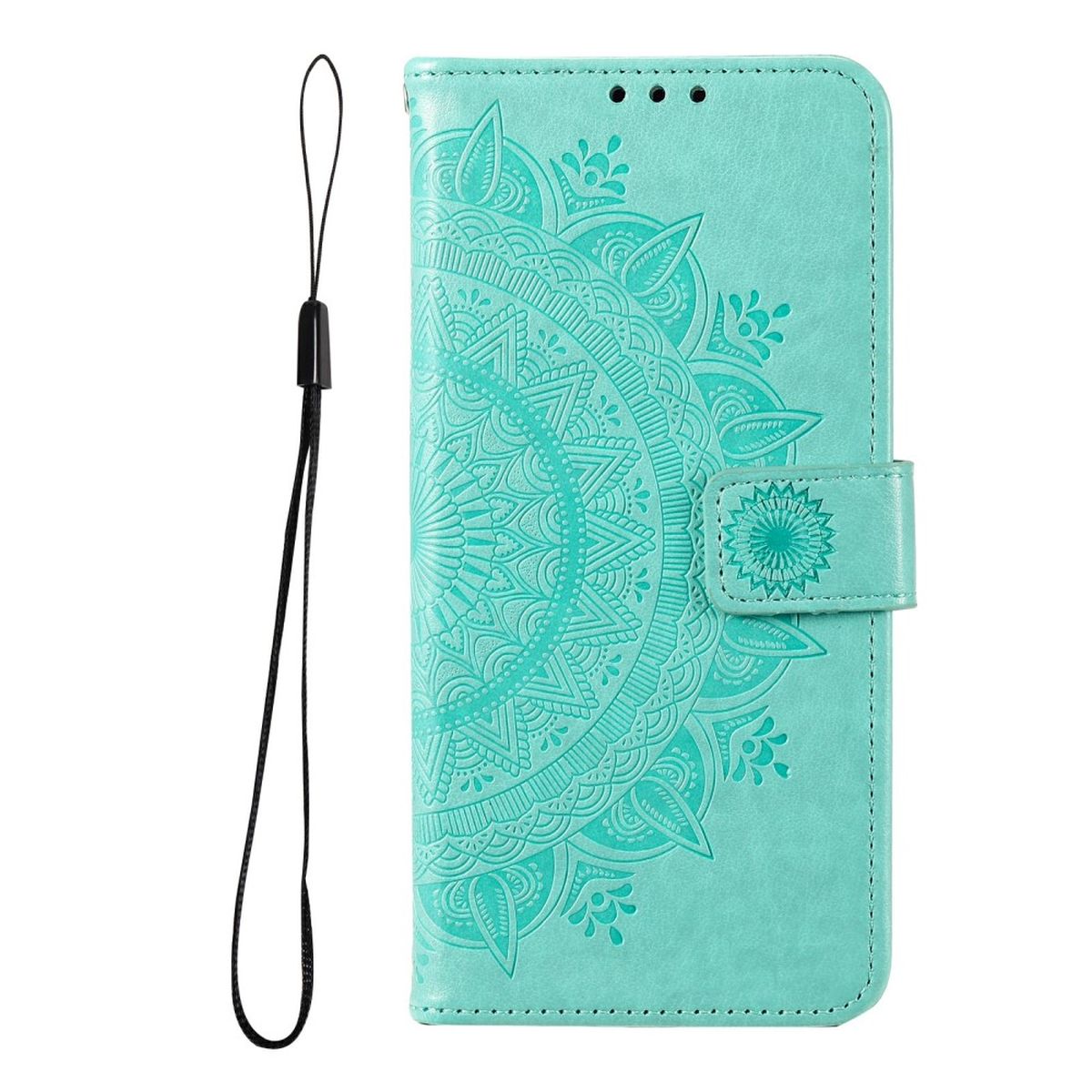 Hülle für Samsung Galaxy A03 Handyhülle Flip Case Cover Etui Mandala Grün