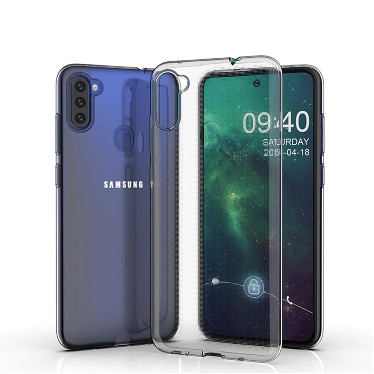 Hülle für Samsung Galaxy M11/A11 Handyhülle Silikon Cover Schutzhülle Case Bumper klar