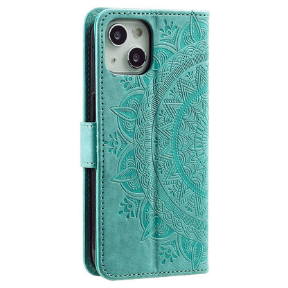 Hülle für Apple iPhone 14 Plus Handyhülle Flip Case Handy Cover Mandala Grün