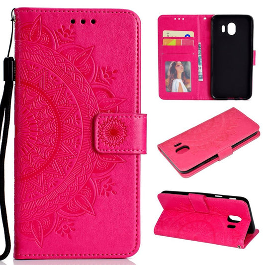 Hülle für Samsung Galaxy J4 2018 Handyhülle Flip Case Schutz Cover Mandala Pink